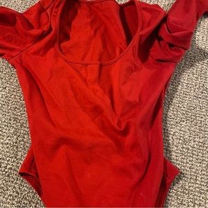 Princess Polly Stretchy Red Long sleeve Bodysuit